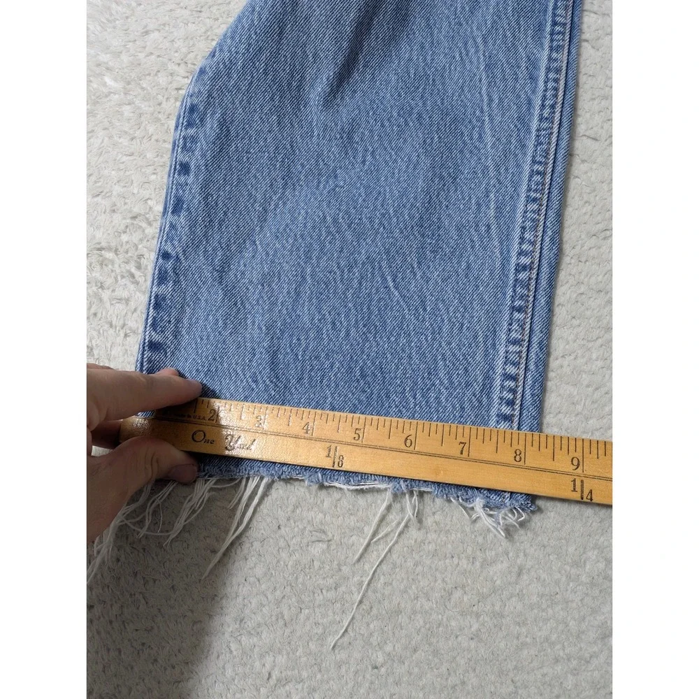 Levi's 501xx Jeans Mens 36/36 (33x27.5) Light Blue Straight Button Fly Raw‎ Hem